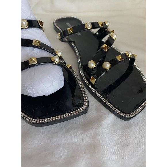 Steve madden black sandals jellah sz 8 - Picture 2 of 4
